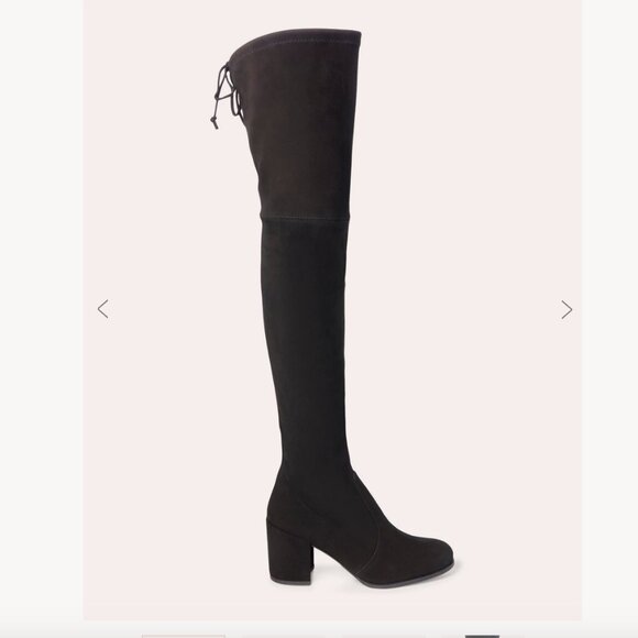 Stuart Weitzman Tieland Boot, Black Velvet, Size 7.5 - Picture 1 of 6